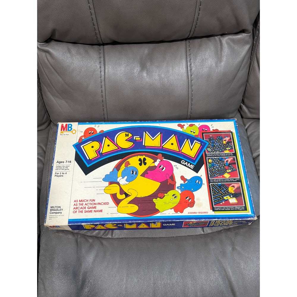 Vintage 1982 Milton Bradley Pac-Man Board Game Retro Arcade 4016 Complete Boxed